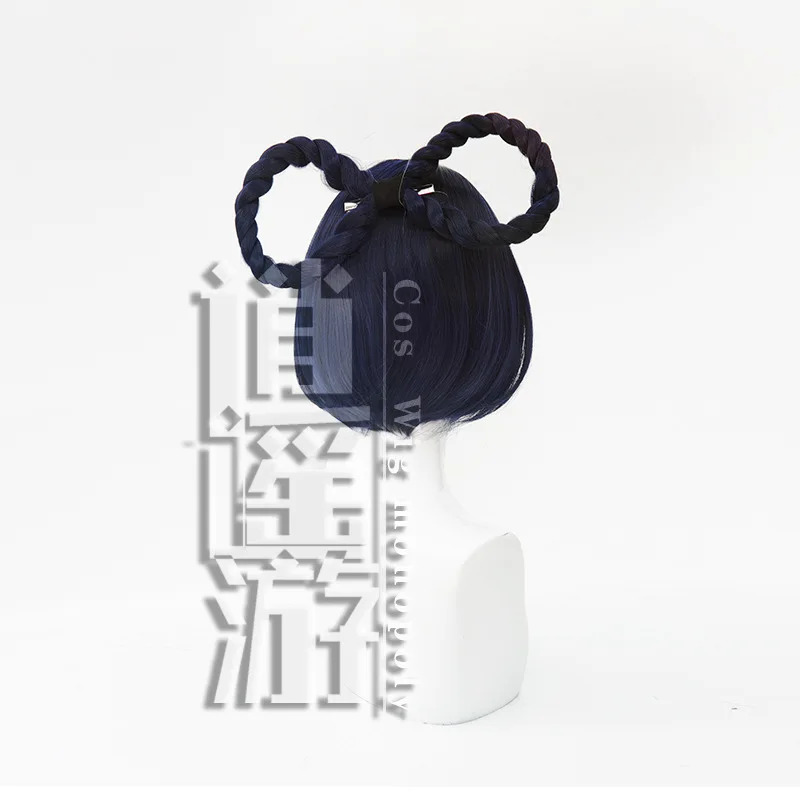 Anime Cosplay Blue Hair - qq34Xiangling Cos 30CM Navy Blue Short