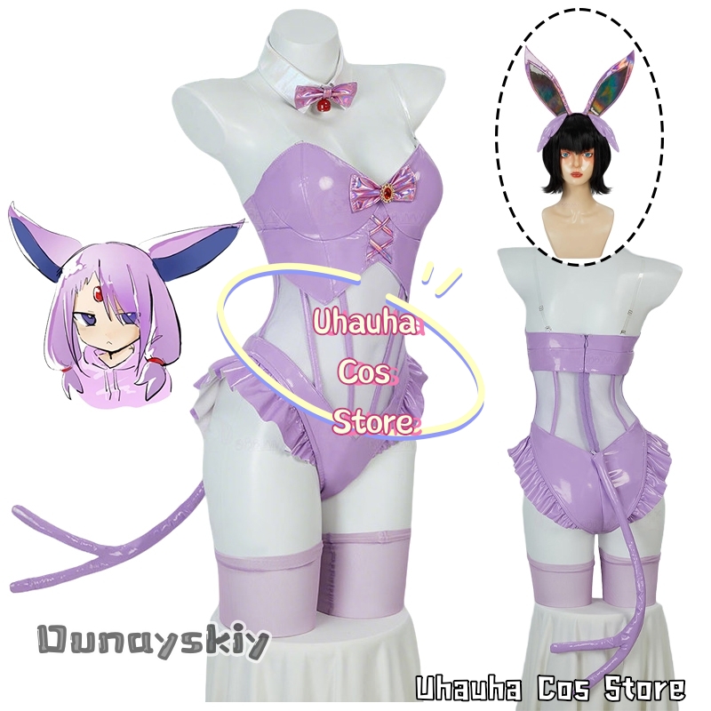 Cosplay Anime Bunny Girl - aBc01 Espeon Cosplay Costume Purple Leather