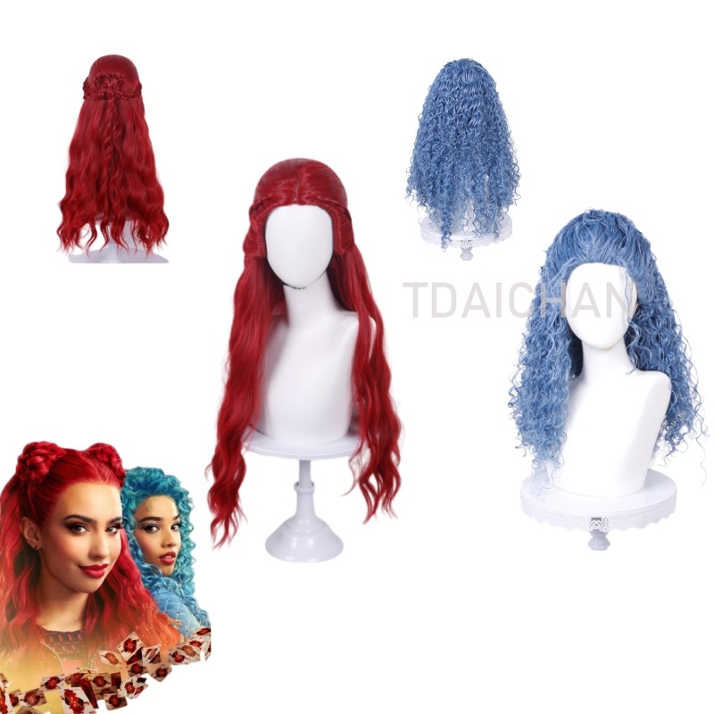Curly Cosplay Wig Red princess - Anime Cosplay Blue Hair review and price